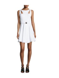 Versace Collection White Sleeveless Cutout A-Line Mini Dress Size 40/6